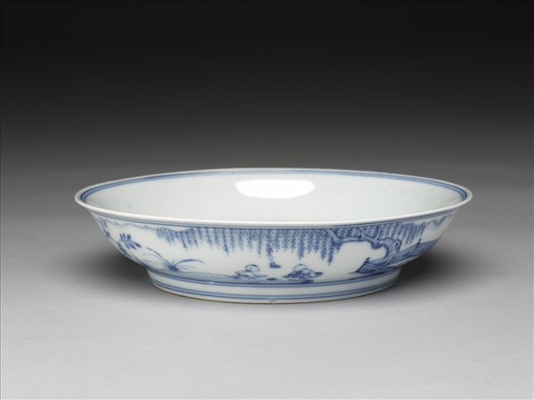 青花歲寒三友圖盤