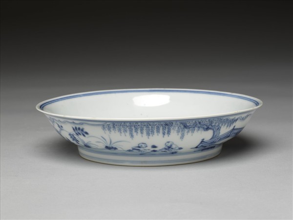 青花歲寒三友圖盤