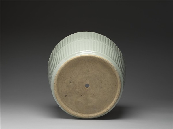 青瓷竹節紋花盆