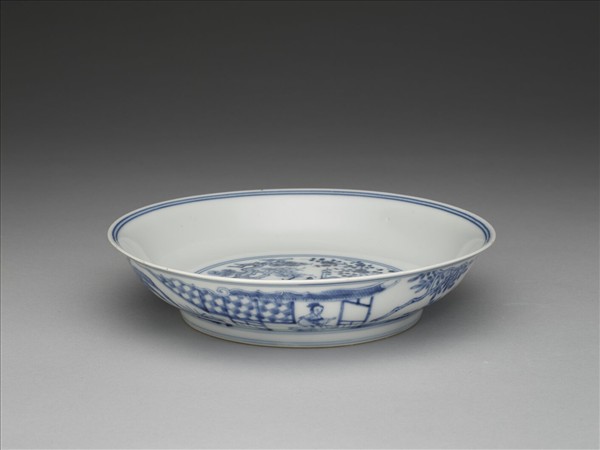 青花歲寒三友圖盤