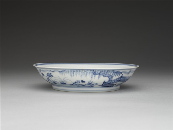 青花歲寒三友圖盤