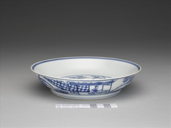 青花歲寒三友圖盤