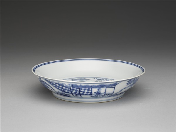 青花歲寒三友圖盤