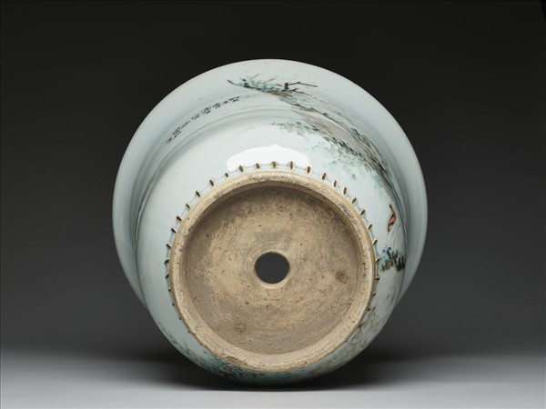 五彩課子圖花盆