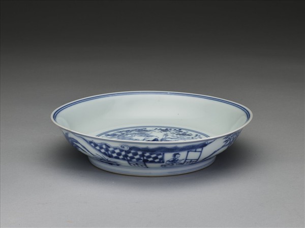 青花歲寒三友圖盤