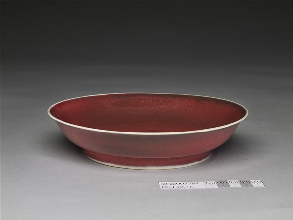 霽紅釉盤