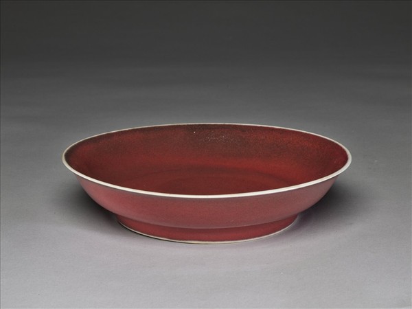 霽紅釉盤