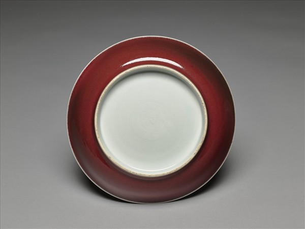 霽紅釉盤