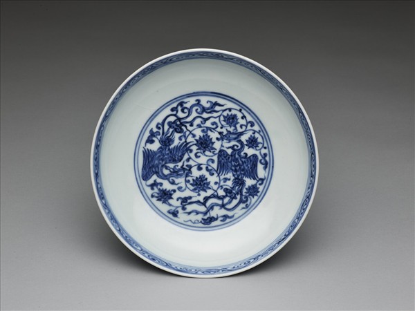 青花鳳凰紋盤