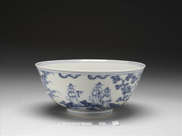 青花歲寒三友圖碗