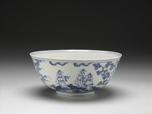 青花歲寒三友圖碗