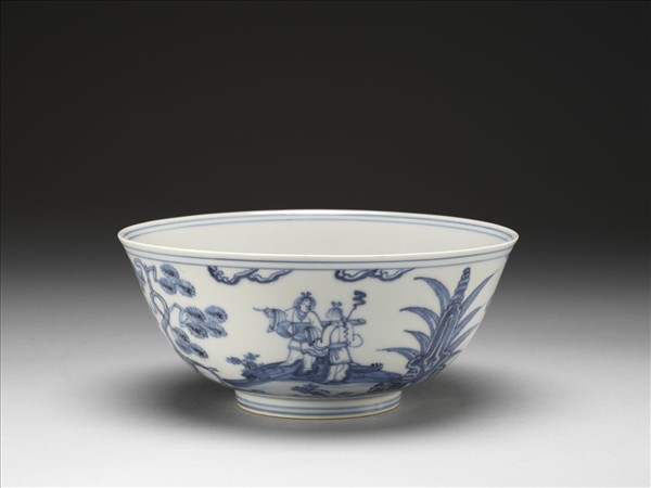 青花歲寒三友圖碗