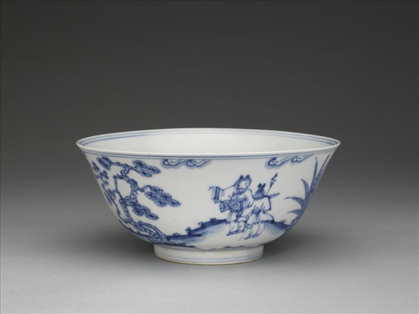 青花歲寒三友圖碗
