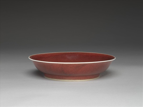 霽紅釉盤