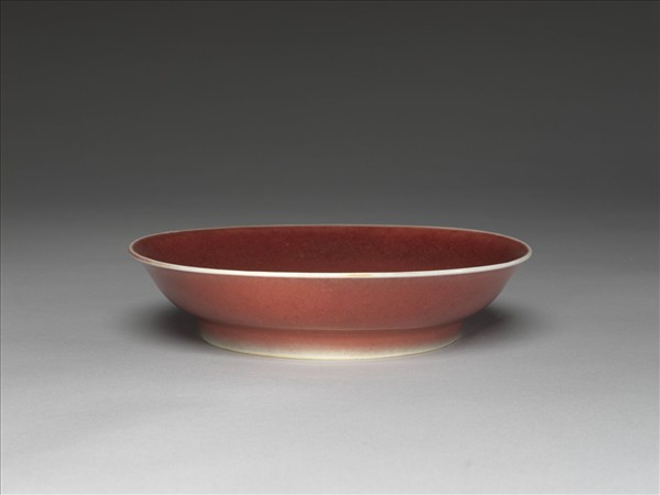 霽紅釉盤