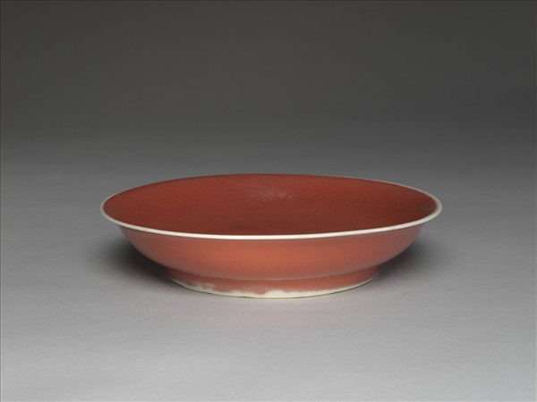 霽紅釉盤