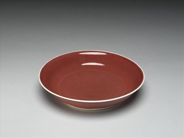 霽紅釉盤