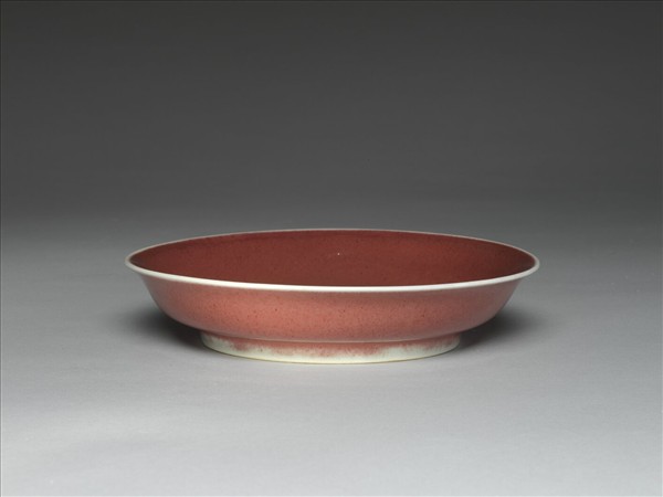 霽紅釉盤