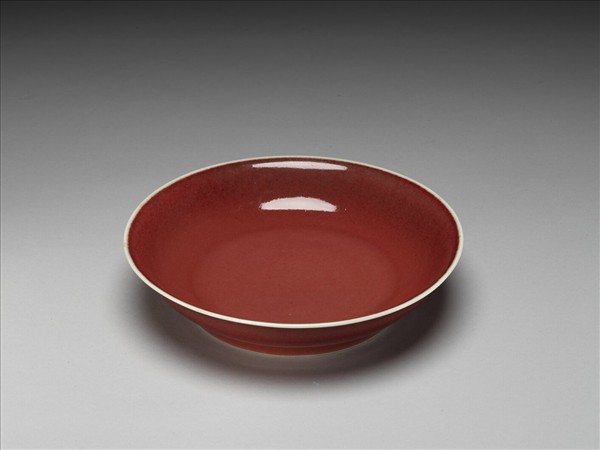 霽紅釉盤