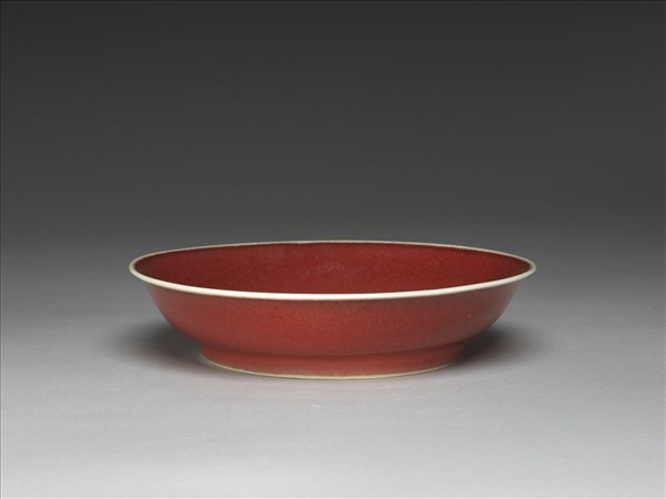 霽紅釉盤