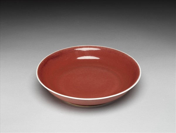 霽紅釉盤