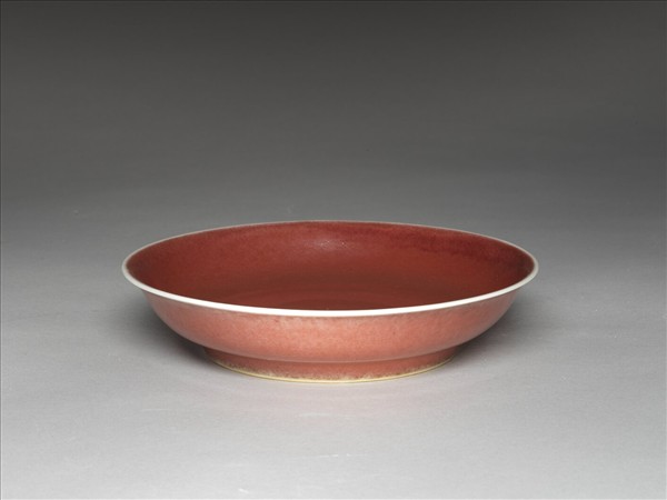 霽紅釉盤