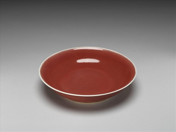 霽紅釉盤