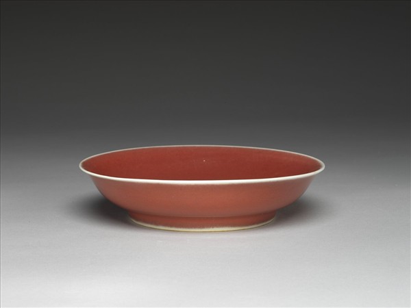霽紅釉盤