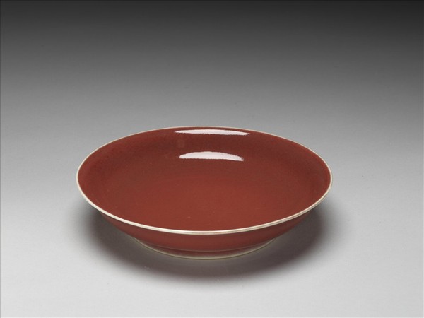 霽紅釉盤