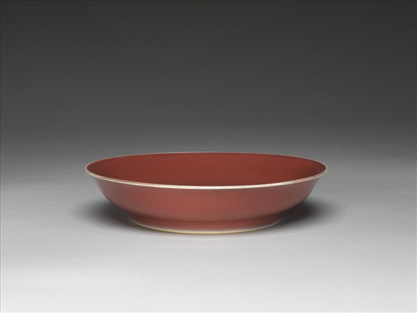 霽紅釉盤