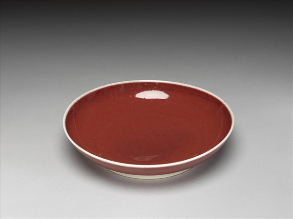霽紅釉盤
