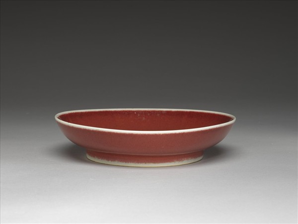 霽紅釉盤