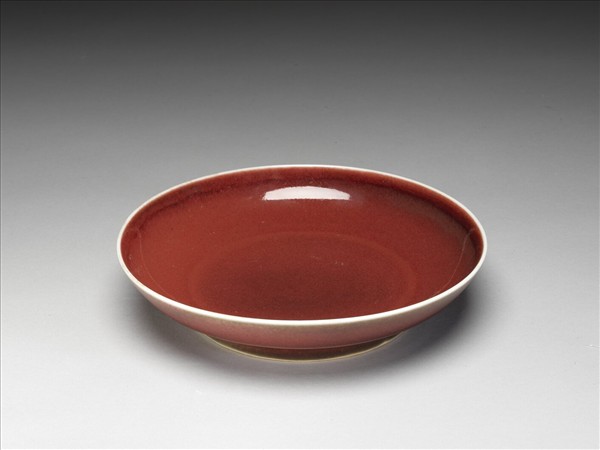霽紅釉盤