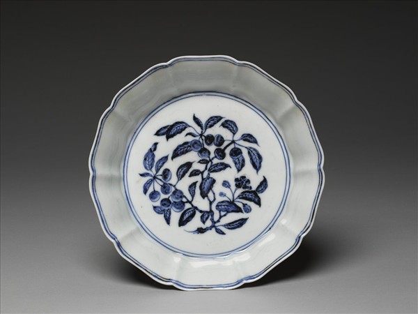 青花花果紋花式洗
