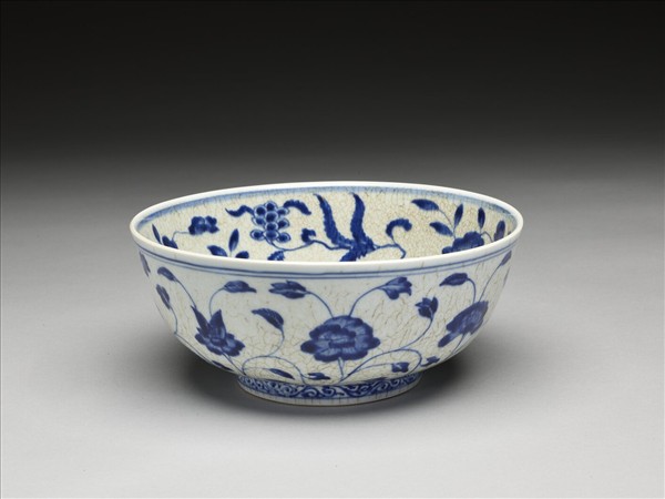 青花花果紋碗