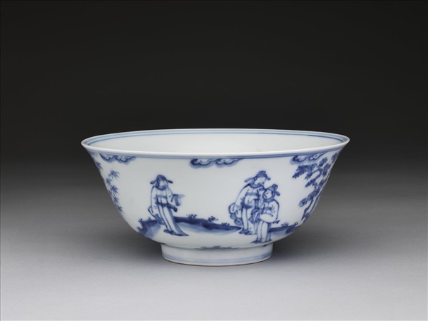 青花歲寒三友圖碗