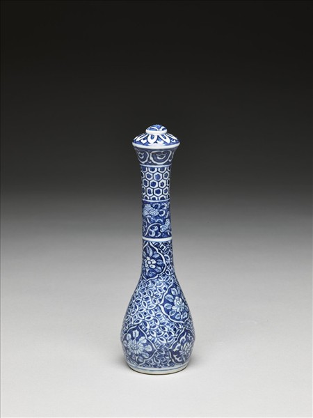 青花四季花卉斗筆管