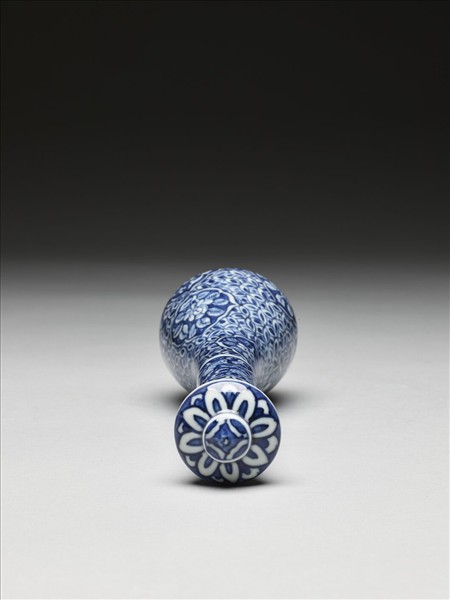 青花四季花卉斗筆管