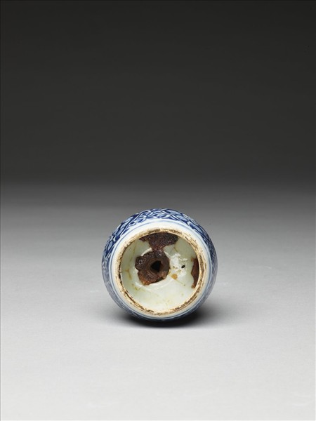 青花四季花卉斗筆管