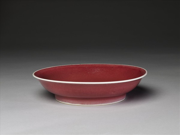 霽紅釉盤
