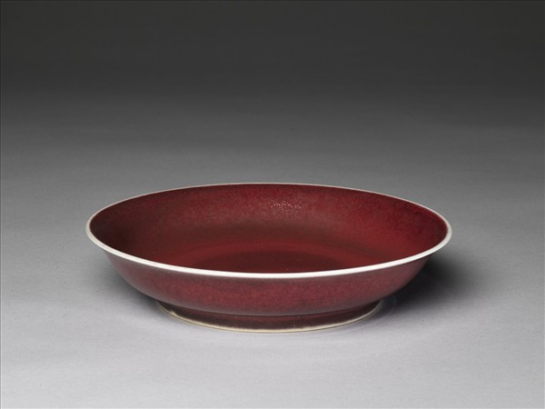 霽紅釉盤