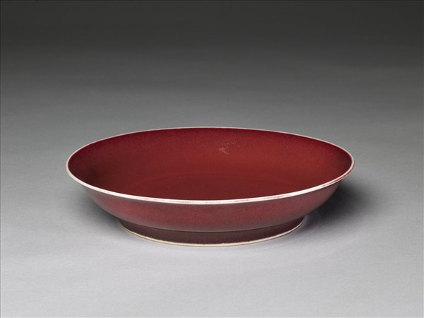霽紅釉盤