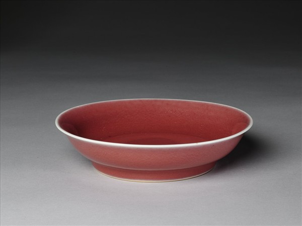 霽紅釉盤