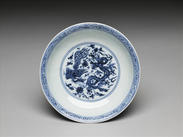 青花龍鳳紋盤