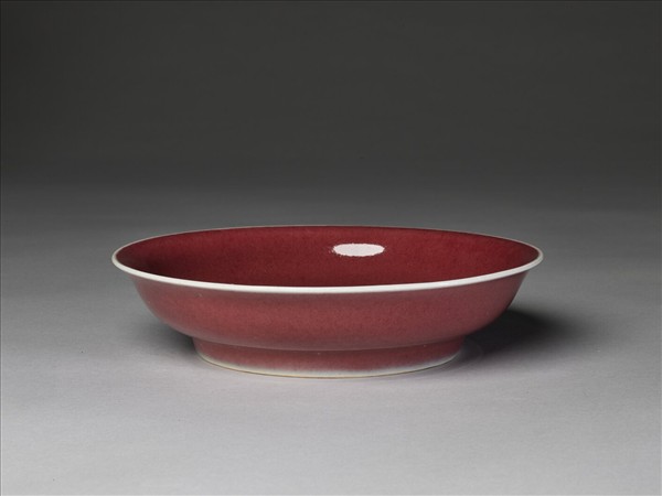 霽紅釉盤