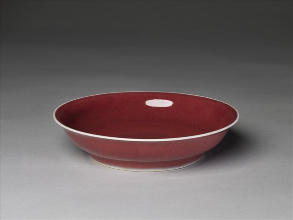 霽紅釉盤