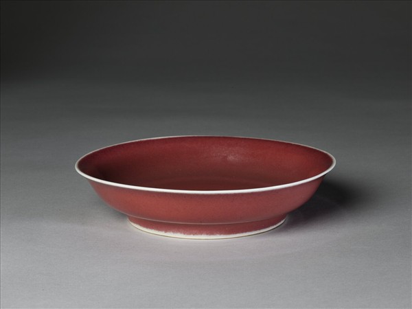 霽紅釉盤