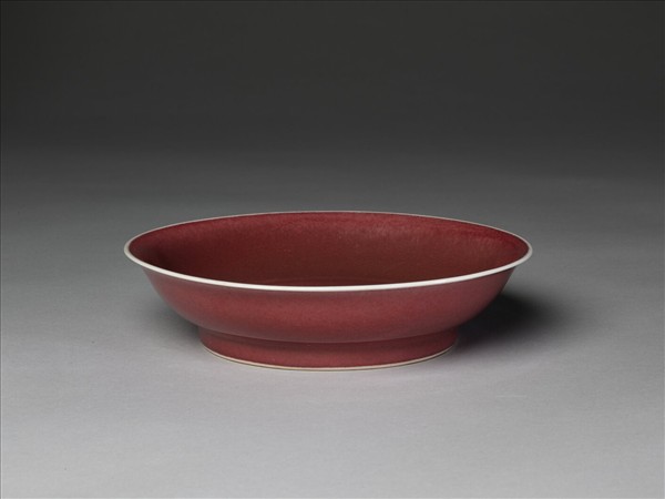 霽紅釉盤