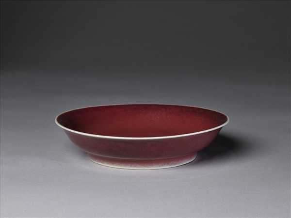 霽紅釉盤
