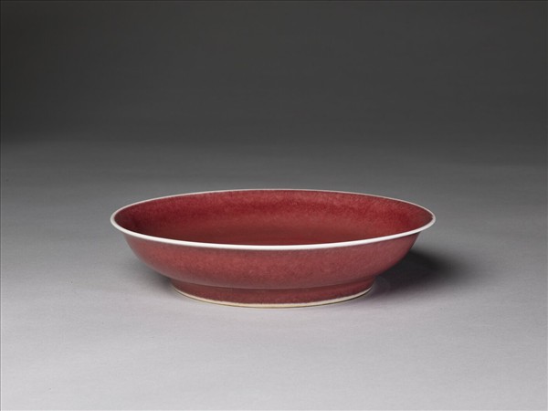 霽紅釉盤